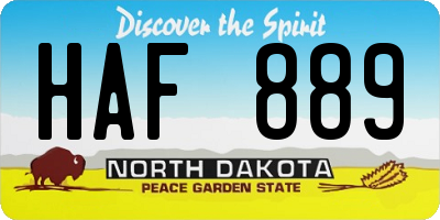 ND license plate HAF889