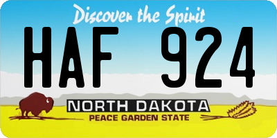 ND license plate HAF924