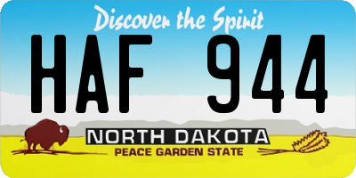 ND license plate HAF944