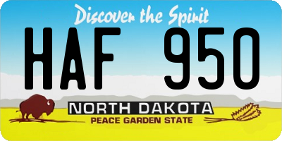ND license plate HAF950