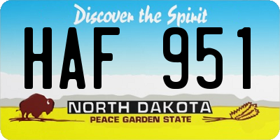 ND license plate HAF951