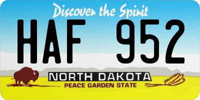ND license plate HAF952