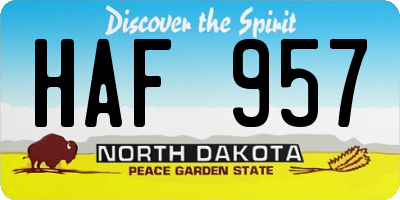 ND license plate HAF957