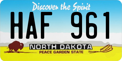 ND license plate HAF961