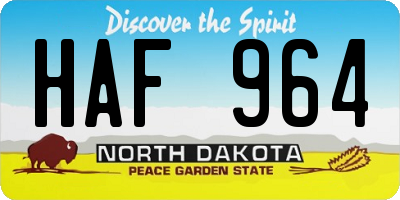 ND license plate HAF964