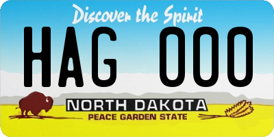 ND license plate HAG000