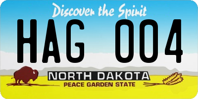 ND license plate HAG004