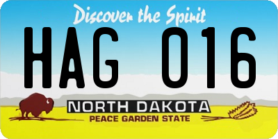 ND license plate HAG016
