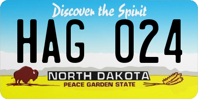 ND license plate HAG024