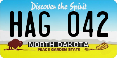 ND license plate HAG042