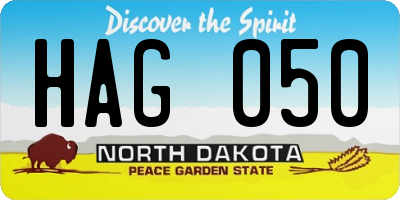 ND license plate HAG050