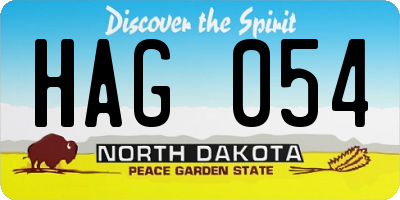 ND license plate HAG054
