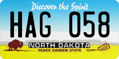 ND license plate HAG058