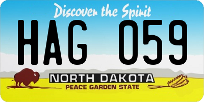 ND license plate HAG059