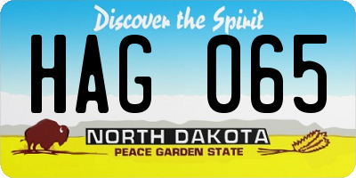 ND license plate HAG065