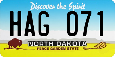 ND license plate HAG071