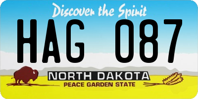 ND license plate HAG087