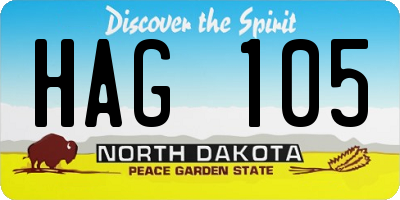 ND license plate HAG105