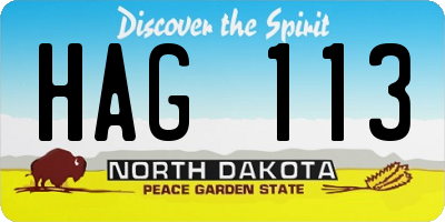 ND license plate HAG113