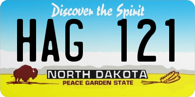 ND license plate HAG121
