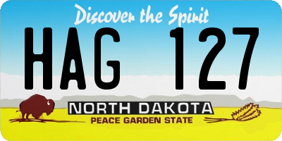 ND license plate HAG127