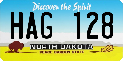 ND license plate HAG128