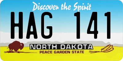 ND license plate HAG141