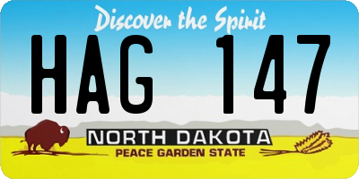 ND license plate HAG147