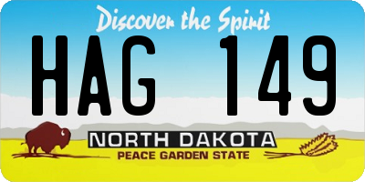 ND license plate HAG149