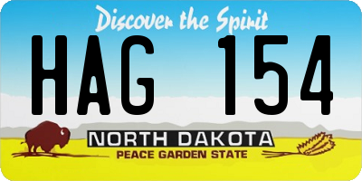 ND license plate HAG154