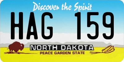 ND license plate HAG159