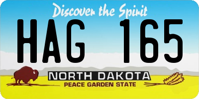 ND license plate HAG165