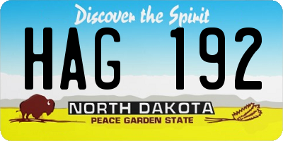 ND license plate HAG192
