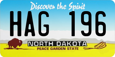 ND license plate HAG196