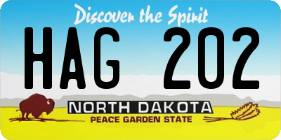 ND license plate HAG202