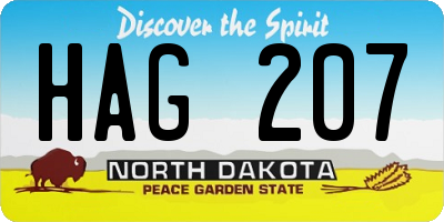 ND license plate HAG207