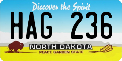 ND license plate HAG236