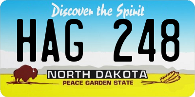 ND license plate HAG248