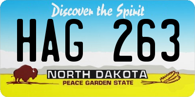 ND license plate HAG263