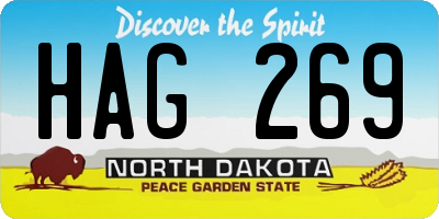 ND license plate HAG269
