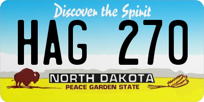 ND license plate HAG270