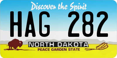 ND license plate HAG282