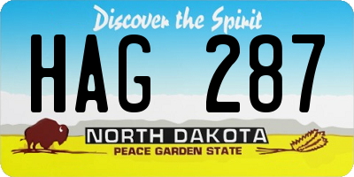 ND license plate HAG287
