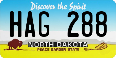 ND license plate HAG288