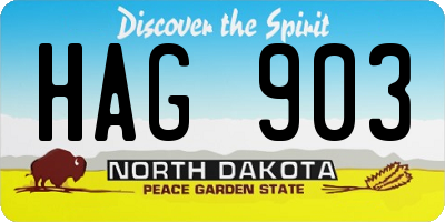 ND license plate HAG903