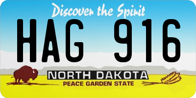 ND license plate HAG916