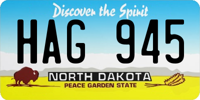 ND license plate HAG945