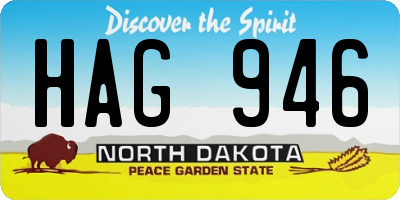 ND license plate HAG946