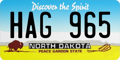 ND license plate HAG965