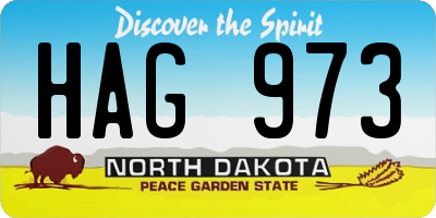 ND license plate HAG973